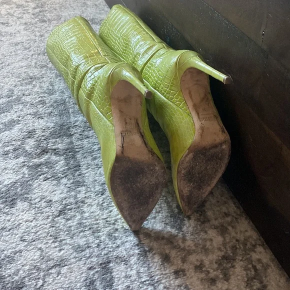 Paris Texas Knee-High Croc-Embossed Leather Boots - Picture 4 of 6